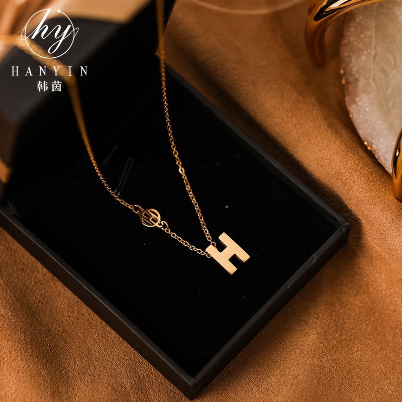 Titanium Steel Necklace Women's Fashion Minimalist Design Sensation Choker Chain Geometric Pattern New Arrival  Luxury Light