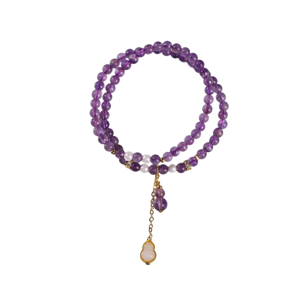 JD Jewelry Amethyst Beaded Bracelet For Women Fashionable High-end Jade Gourd Accessories Simple Style Classic Bracelet Jewelry