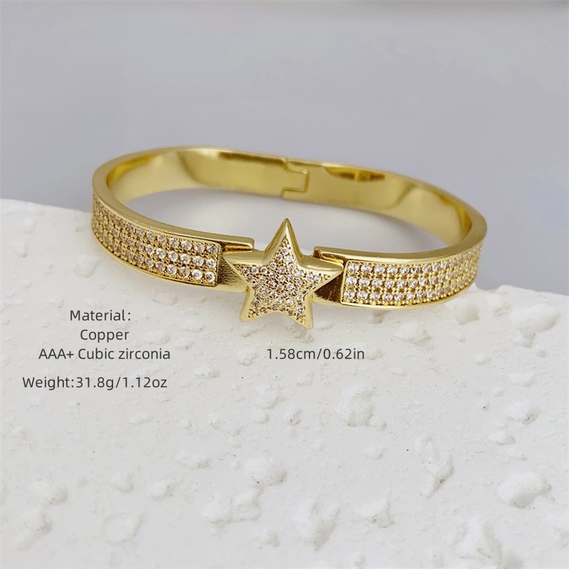 Wholesale Jewelry Vintage Style Classic Style Heart Shape Copper 18K Gold Plated Bangle