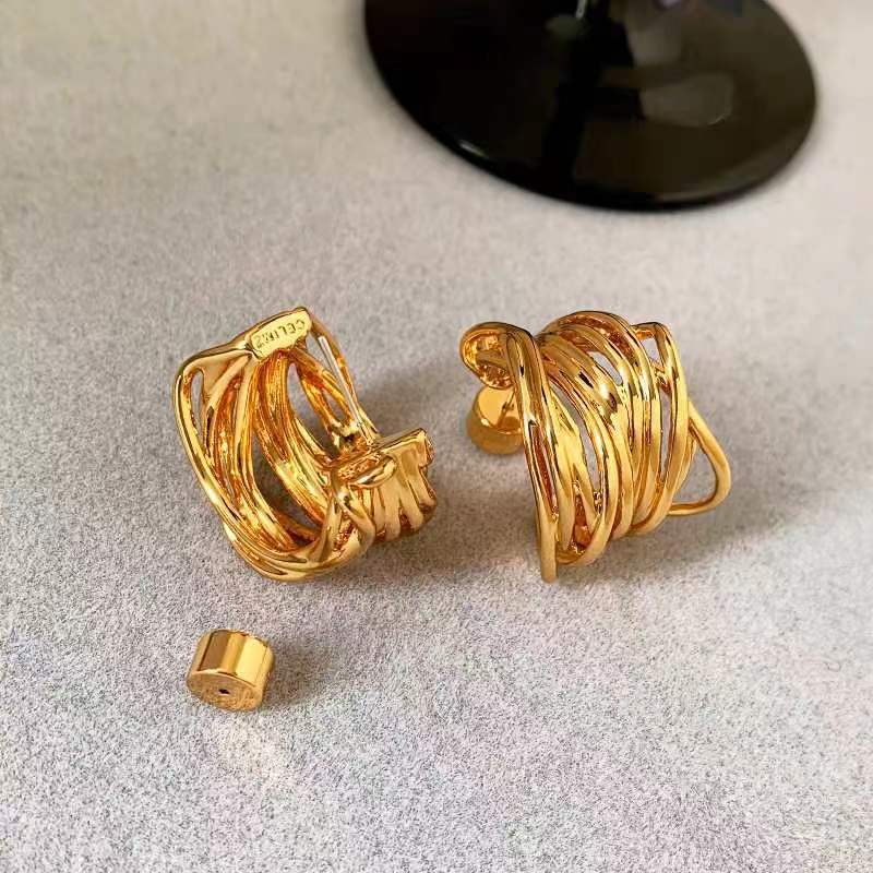 Geometric Copper Elegant Classic Style Earrings