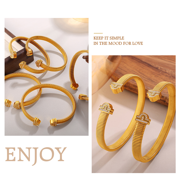 Fashionable Versatile Open Setting Rhinestone Bracelet Exaggerated Trendy Lightweight Luxury Spiral Women's Jewelry