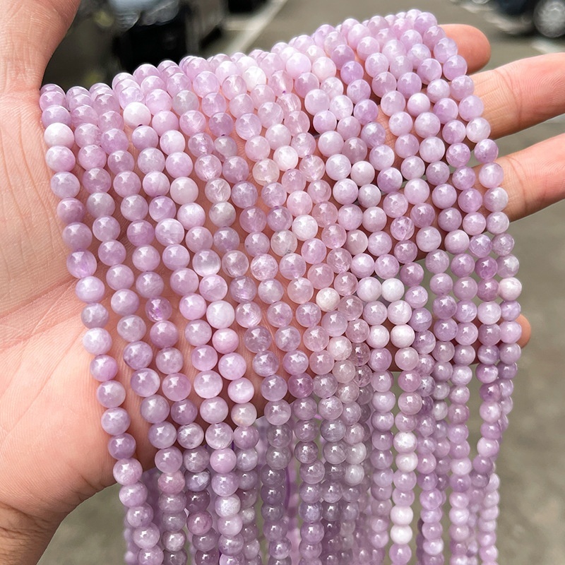 JD Jewelry Natural Amethyst Multi-Circle Bracelet Fashion Light Purple Crystal Women's Round Bead Bracelet Accessories Simple Style