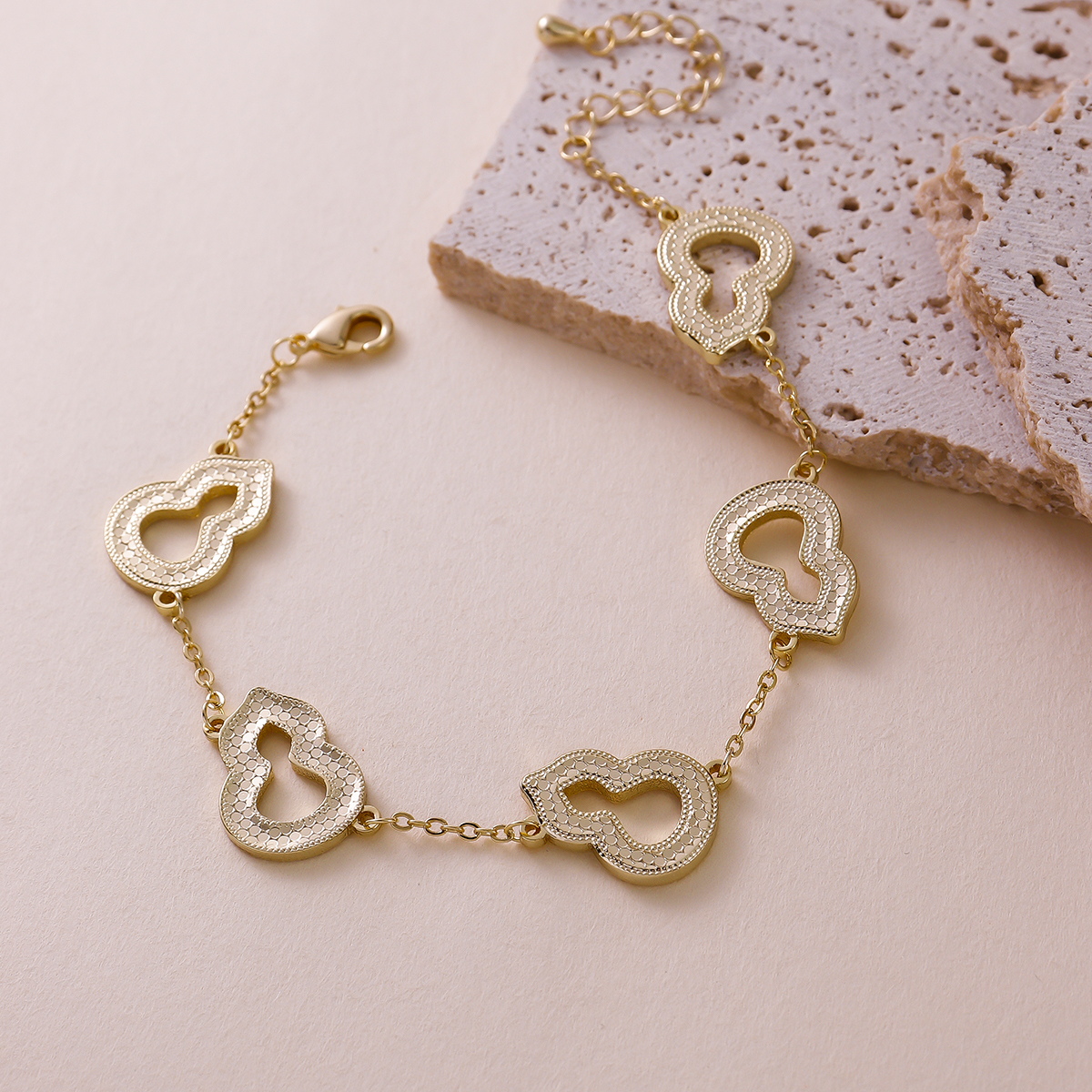 Fashionable Copper Coin Bracelet For Women Non-Fading Chinese Style Network Hit Lucky Gourd Bracelet Elegant Classic Commute