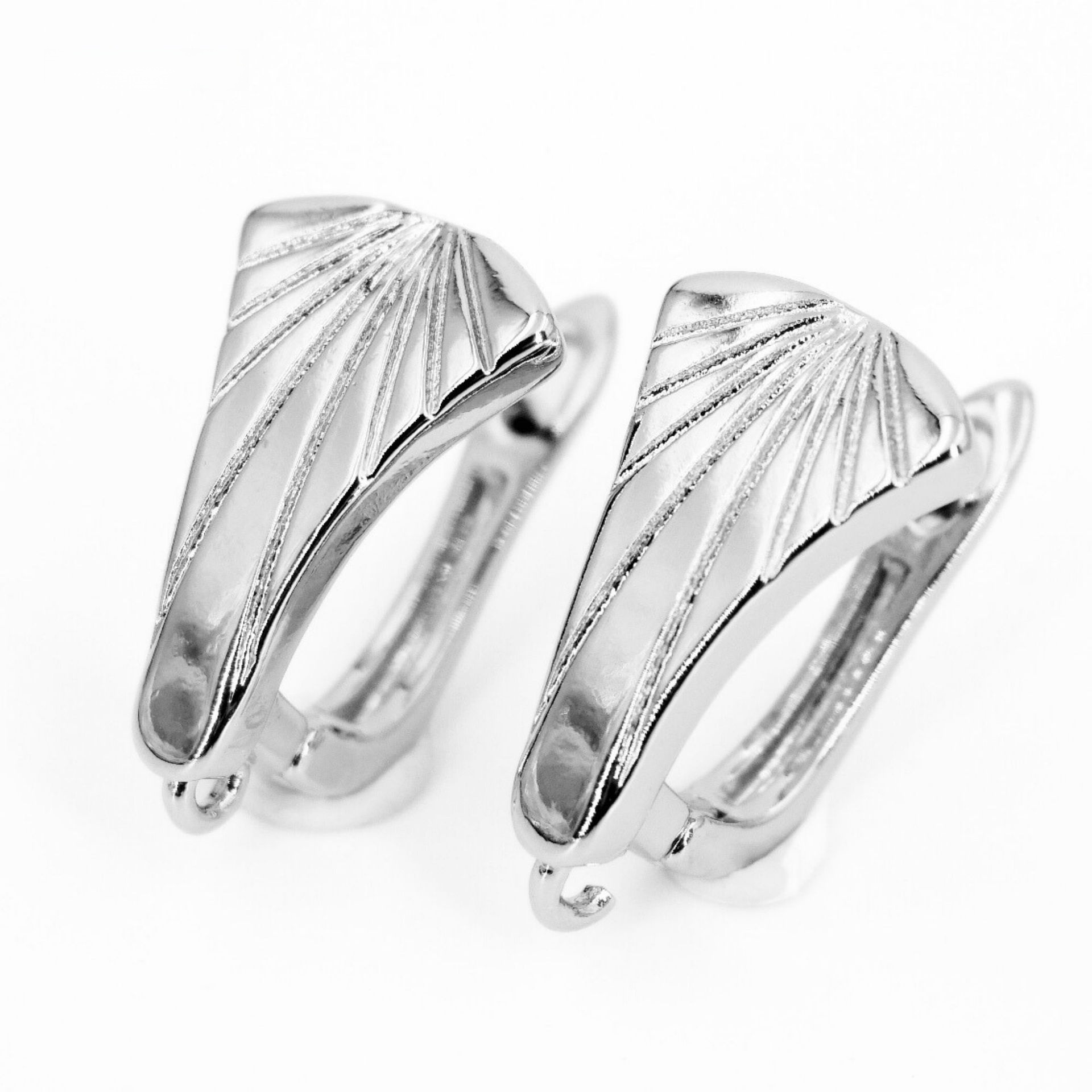Eco-friendly DIY Copper Plated 18K Gold Totem U-shaped Ear Clip Jewelry Accessories Shell Inlaid Simple Women