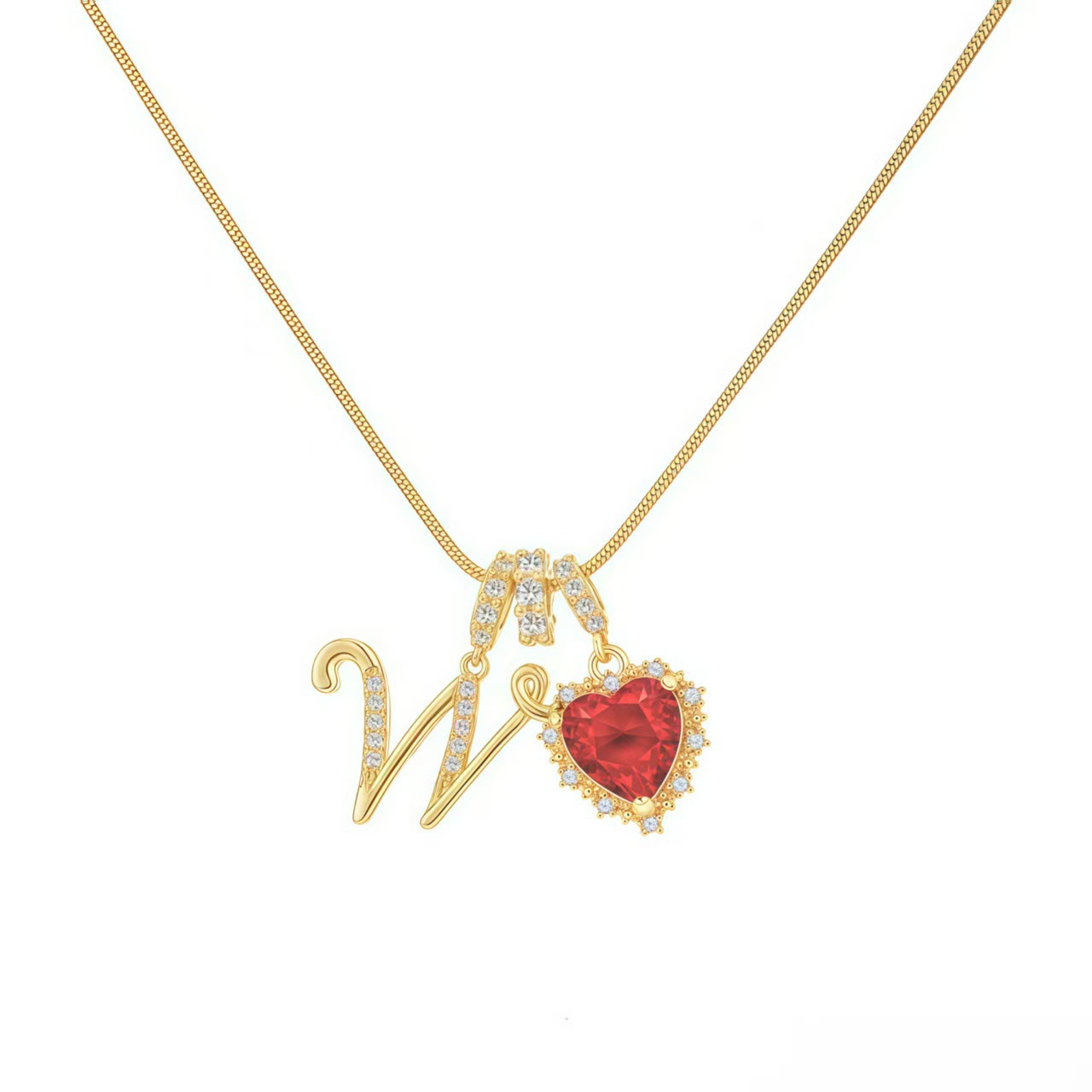 Red Heart Letter Choker Necklace Women's Luxury Minimalist Stainless Steel Friend Jewelry Fashion Trend Accessory