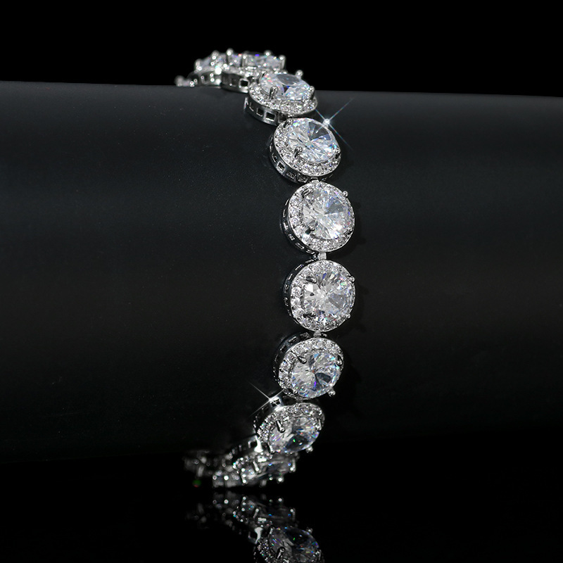 Classic Hip Hop Luxury Full Drill Zircon Waterdrop Bracelet For Women Simple Personality Hand Jewelry  Ins Style