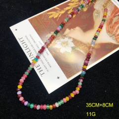 Short Colored Bead Necklace