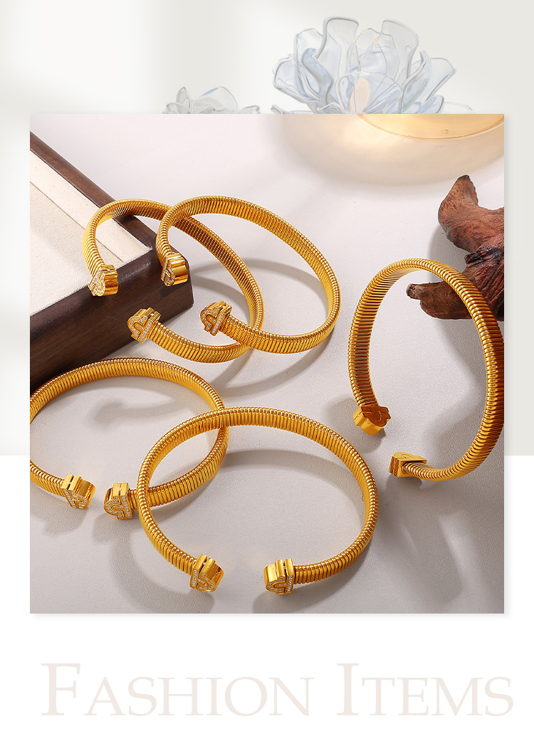 Fashionable Versatile Open Setting Rhinestone Bracelet Exaggerated Trendy Lightweight Luxury Spiral Women's Jewelry