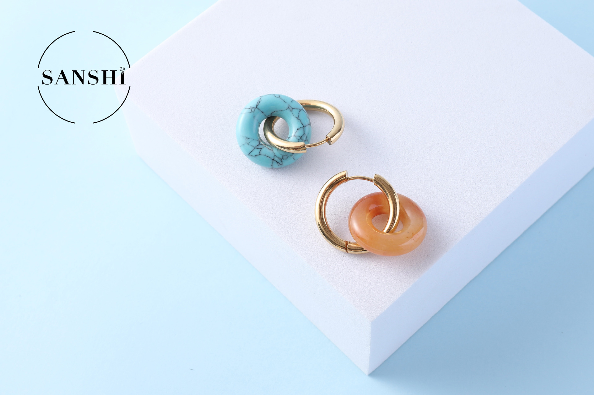 1 Pair Basic Classic Style Geometric Plating Artificial Crystal Natural Stone Drop Earrings