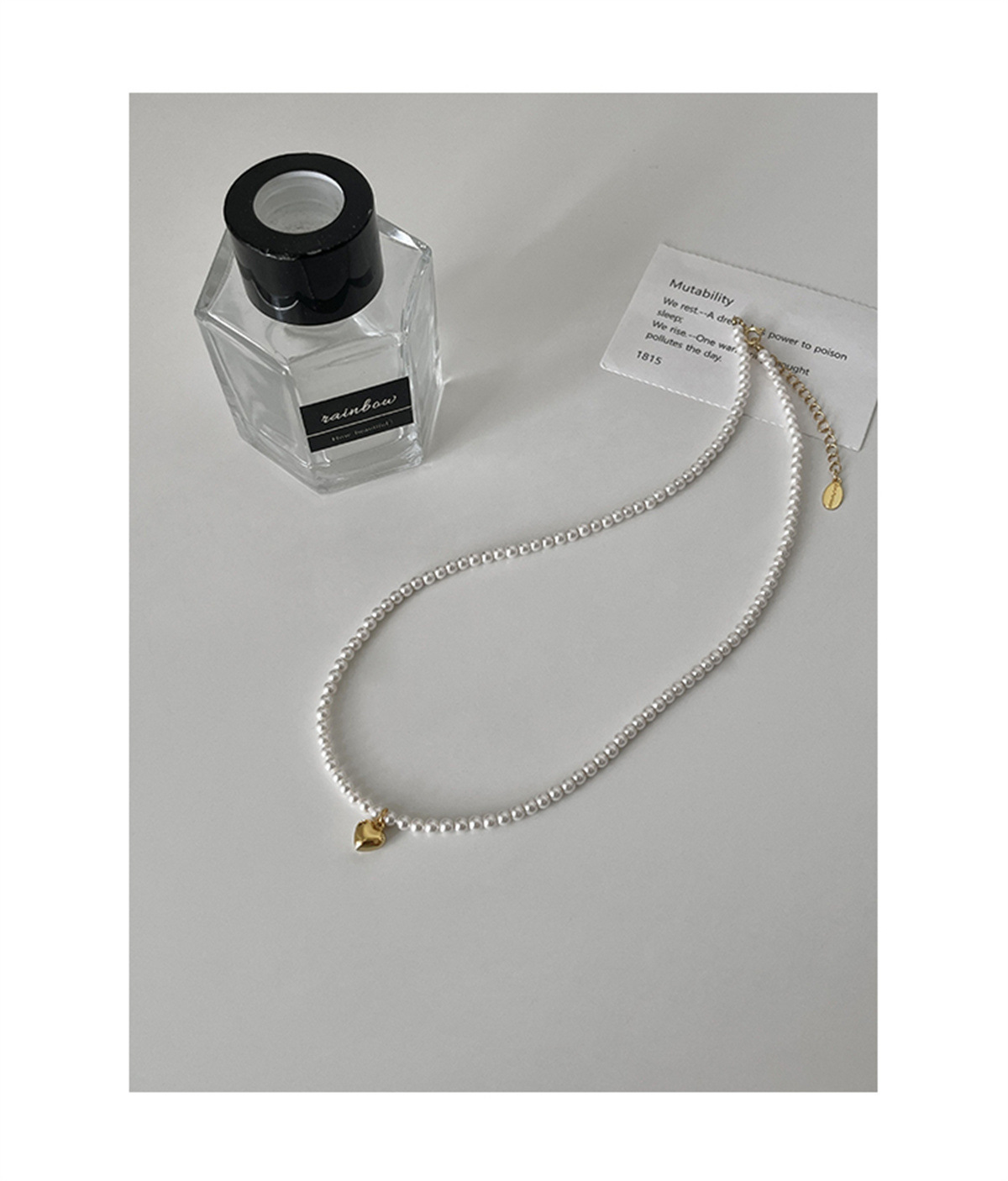Women's 925 Sterling Silver Shell Pearls Beaded Chain Plating Geometric Pendant Necklace Imitation Pearl Jewelry