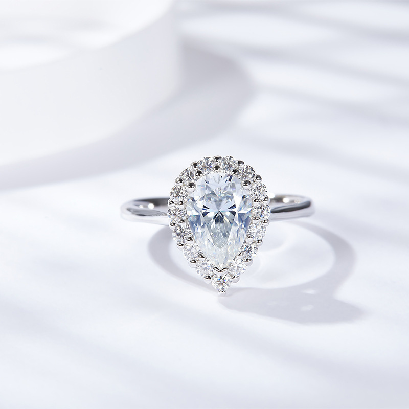 925 Sterling Silver Moissanite Geometric Rings