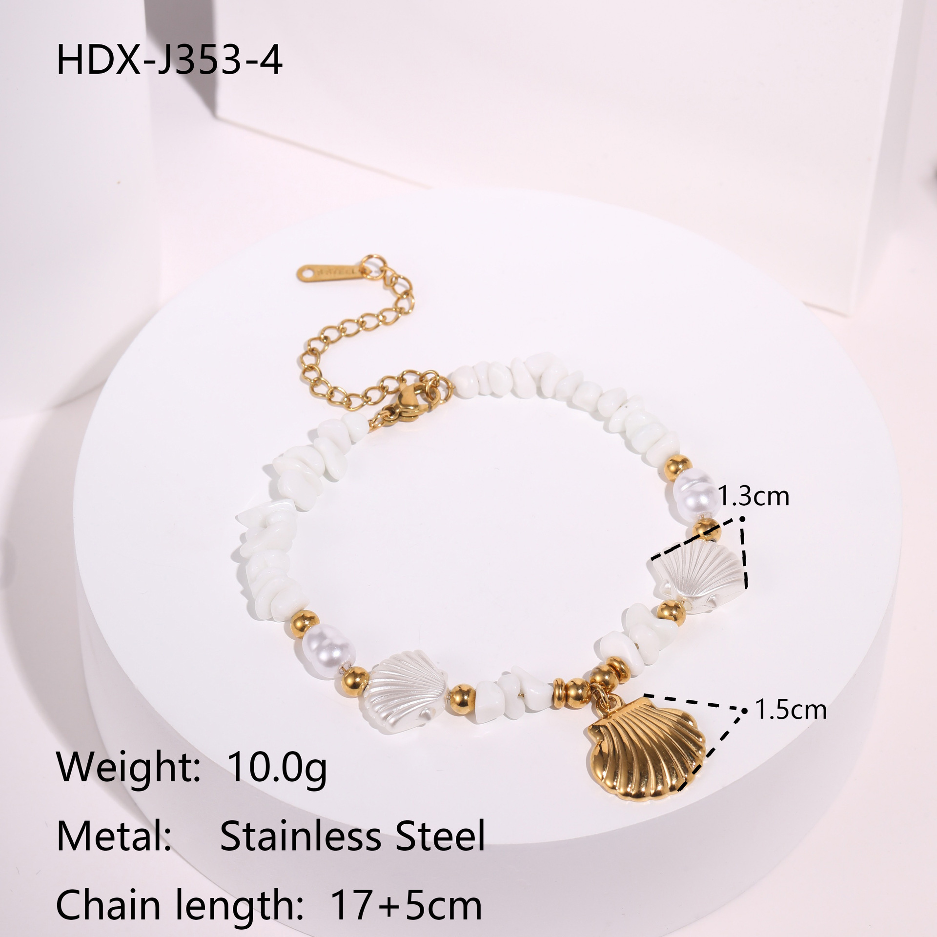 Stainless Steel Starfish Shell Pendant Necklace Colorful Electroplated Real Gold  Holiday Style Women's Jewelry