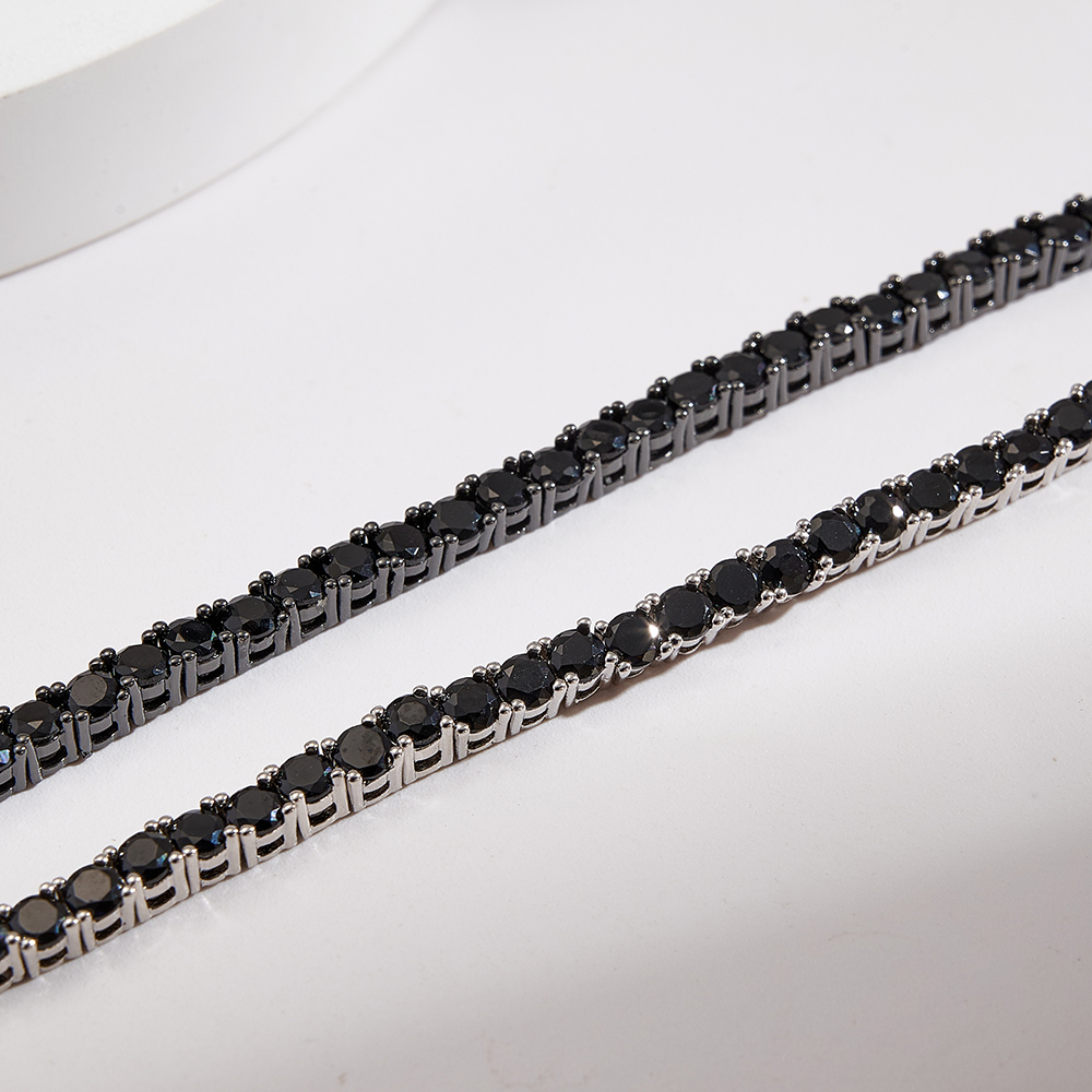 Trend Classic Copper Color Retention Electroplated INS Style Basic Style (Simple Style) Minimalist Style Handmade Zircon 3.2mm Tennis Chain Bracelet