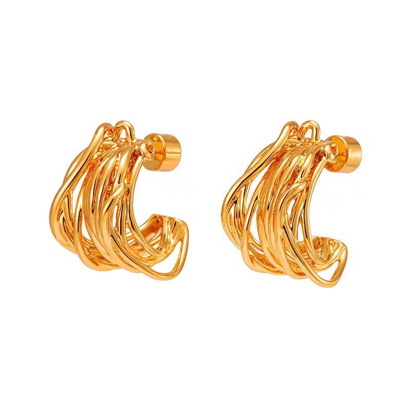 Geometric Copper Elegant Classic Style Earrings