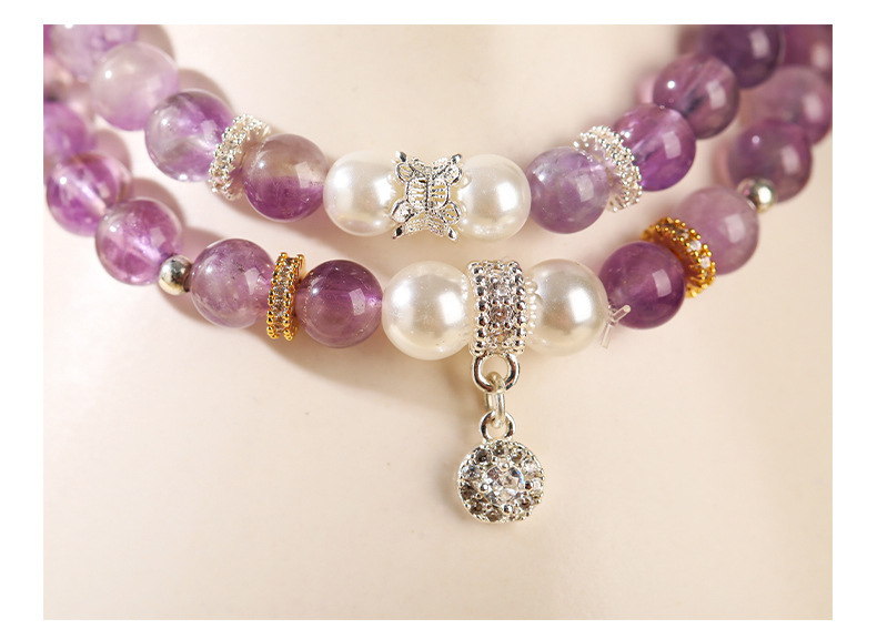JD Jewelry Amethyst Beaded Bracelet For Women Fashionable High-end Jade Gourd Accessories Simple Style Classic Bracelet Jewelry