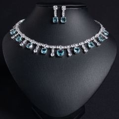 Sea Blue Zirconia on White Background