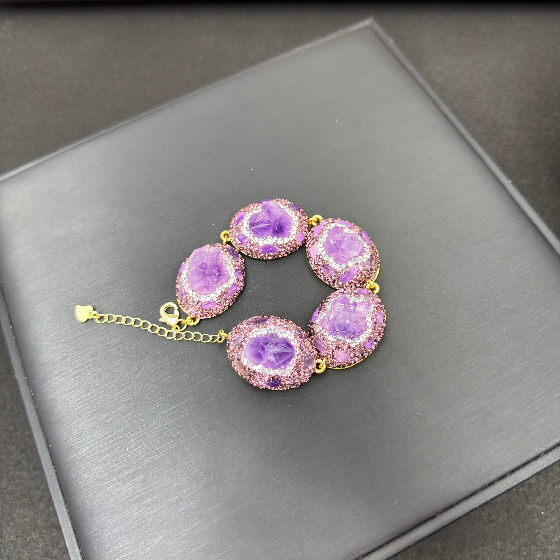 Handmade Natural Quartz Flower Jewelry Set Sweater Chain  Style Original Design High End Mineral Stone Accessories
