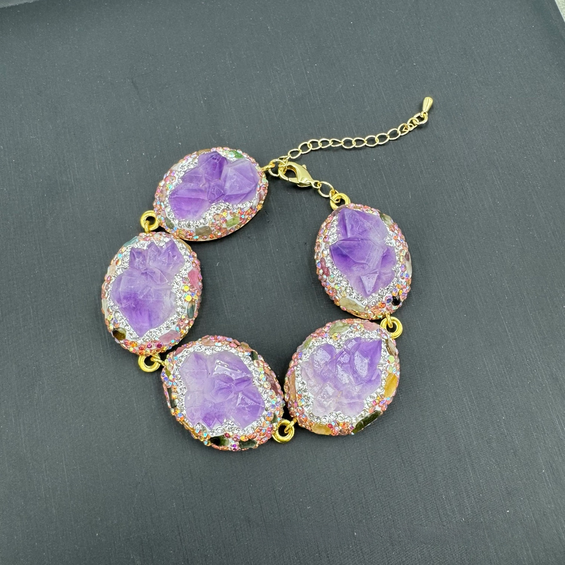 Handmade Natural Quartz Flower Jewelry Set Sweater Chain  Style Original Design High End Mineral Stone Accessories