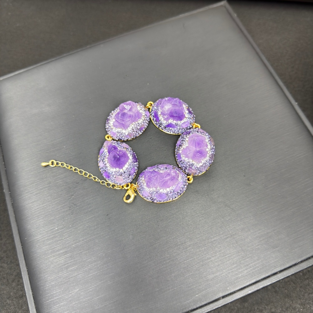 Handmade Natural Quartz Flower Jewelry Set Sweater Chain  Style Original Design High End Mineral Stone Accessories