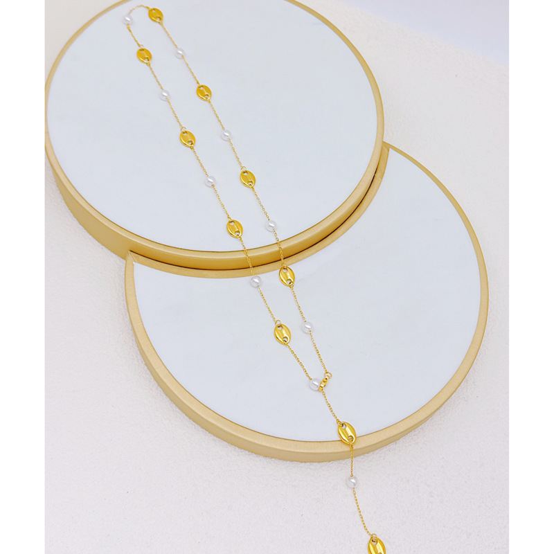 304 Stainless Steel Geometric PVD Coated 18K Real Gold Plated Vintage Style Classic Style Waterproof Non Tarnish Plating Cable Chain Necklace