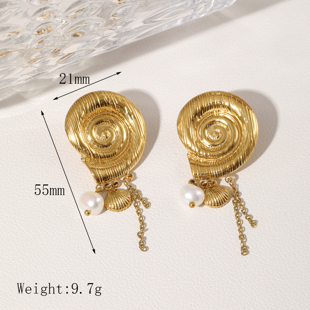 Ion Plating (IP) 18K Gold Plated Solid Color 304 Stainless Steel Vacation Beach Waterproof Non Tarnish Ear Studs