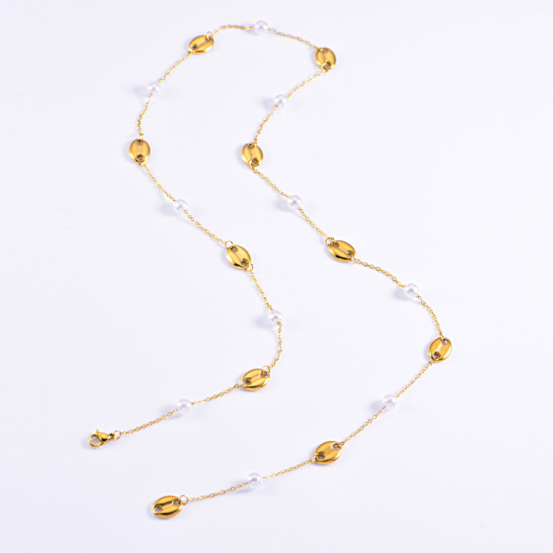 304 Stainless Steel Geometric PVD Coated 18K Real Gold Plated Vintage Style Classic Style Waterproof Non Tarnish Plating Cable Chain Necklace