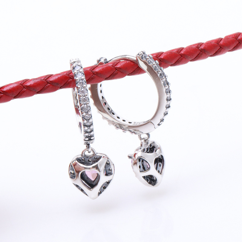 1 Pair Simple Style Classic Style Heart Shape Plating Copper Drop Earrings