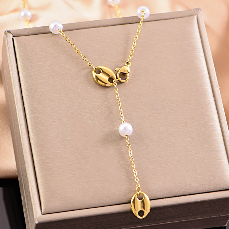 304 Stainless Steel Geometric PVD Coated 18K Real Gold Plated Vintage Style Classic Style Waterproof Non Tarnish Plating Cable Chain Necklace