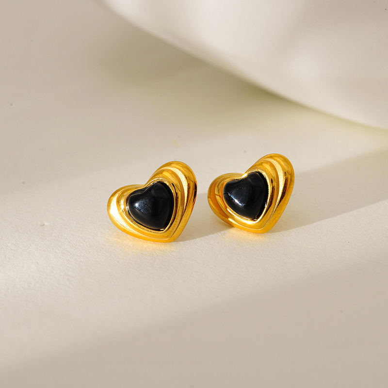 1 Pair Elegant Simple Style Heart Shape 304 Stainless Steel Drop Earrings Ear Studs