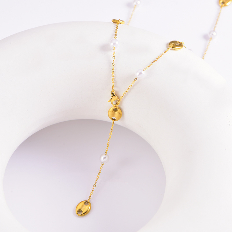 304 Stainless Steel Geometric PVD Coated 18K Real Gold Plated Vintage Style Classic Style Waterproof Non Tarnish Plating Cable Chain Necklace