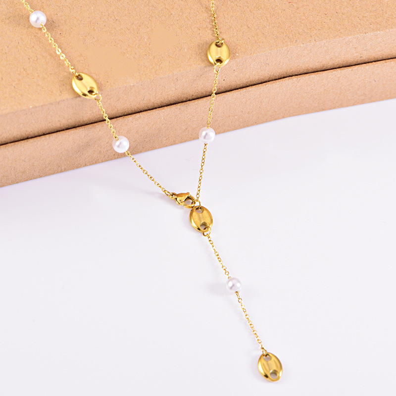 304 Stainless Steel Geometric PVD Coated 18K Real Gold Plated Vintage Style Classic Style Waterproof Non Tarnish Plating Cable Chain Necklace