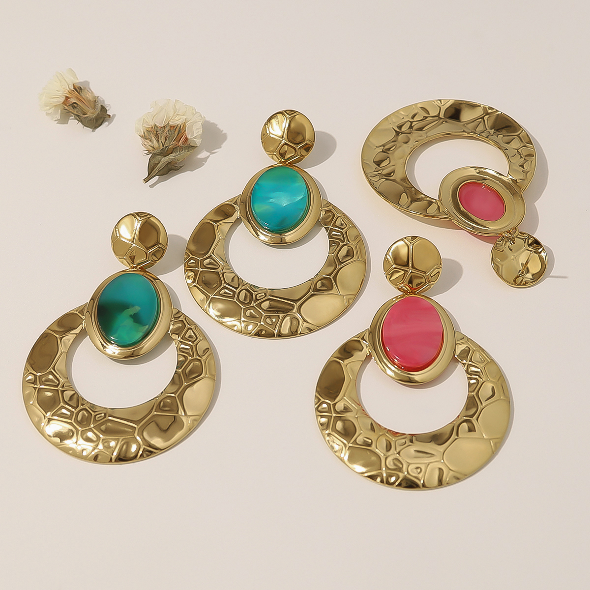 PVD Coated 18K Gold Real Gold Plated Round 304 Stainless Steel Retro Classic Style IG Style Waterproof Non Tarnish Drop Earrings