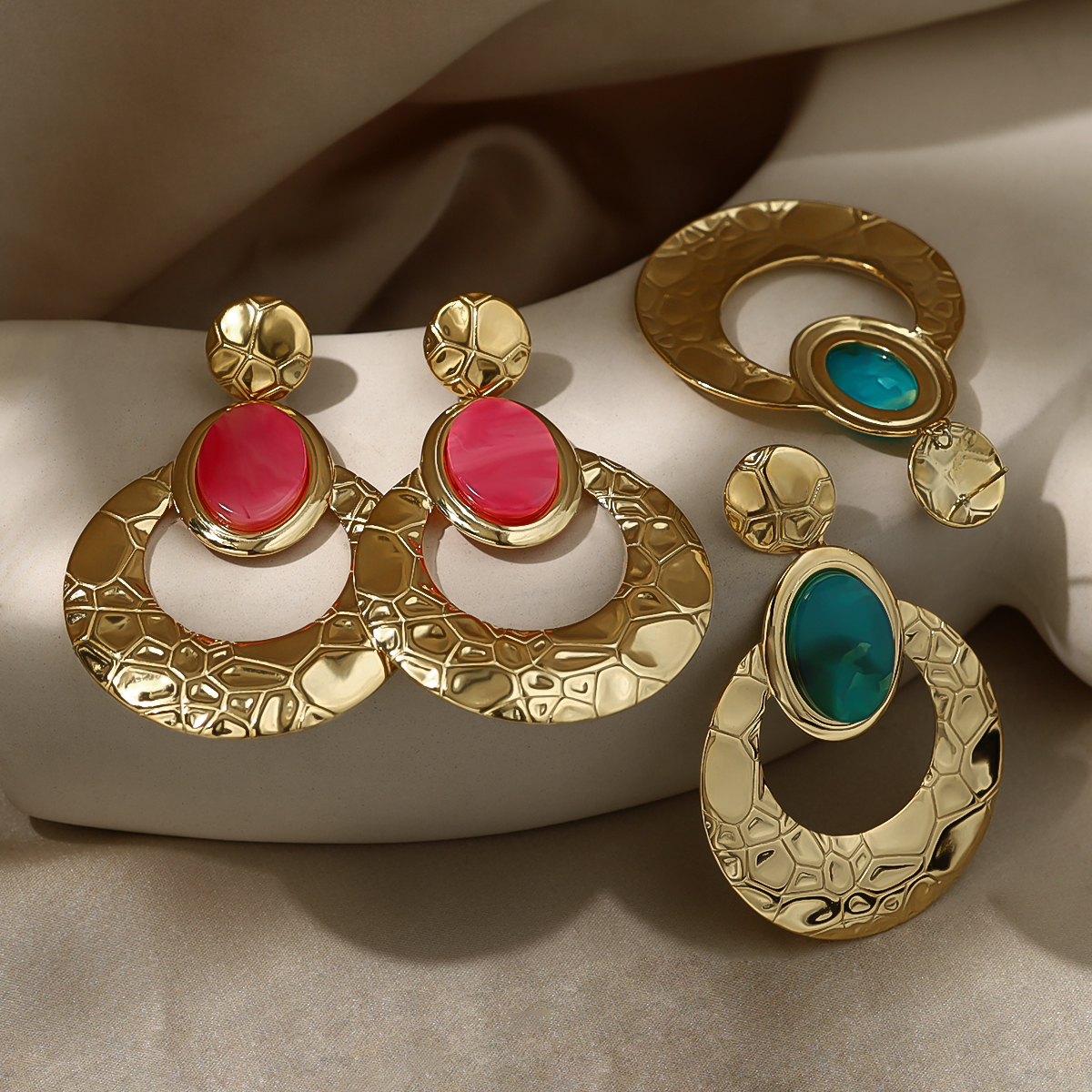 PVD Coated 18K Gold Real Gold Plated Round 304 Stainless Steel Retro Classic Style IG Style Waterproof Non Tarnish Drop Earrings