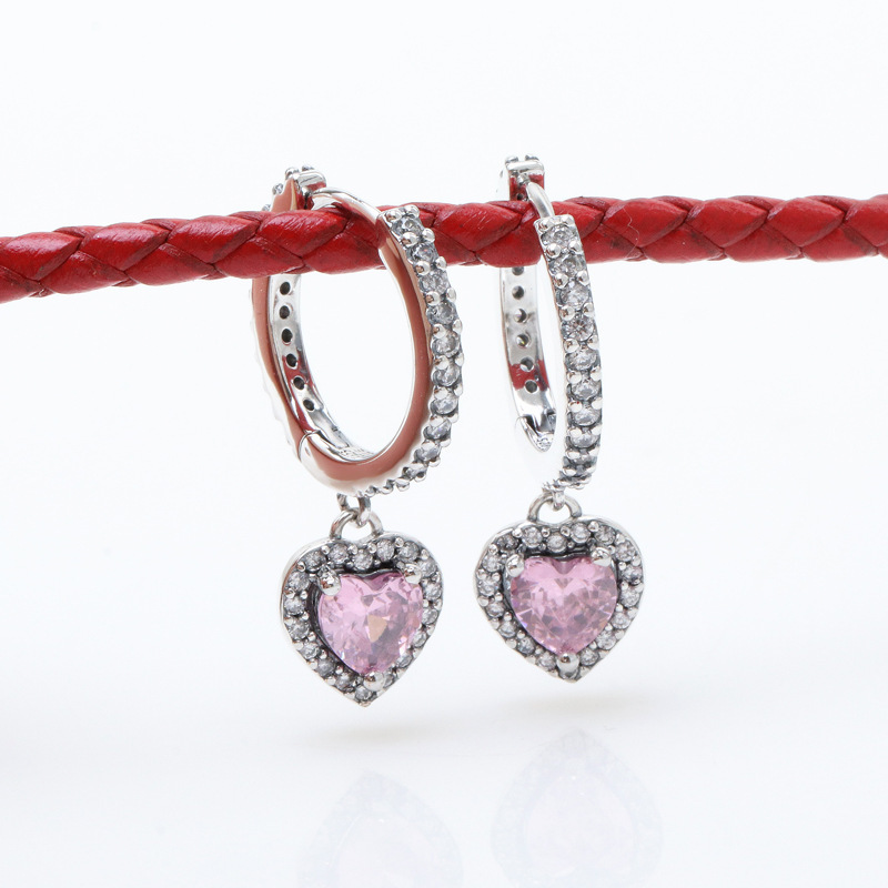 1 Pair Simple Style Classic Style Heart Shape Plating Copper Drop Earrings
