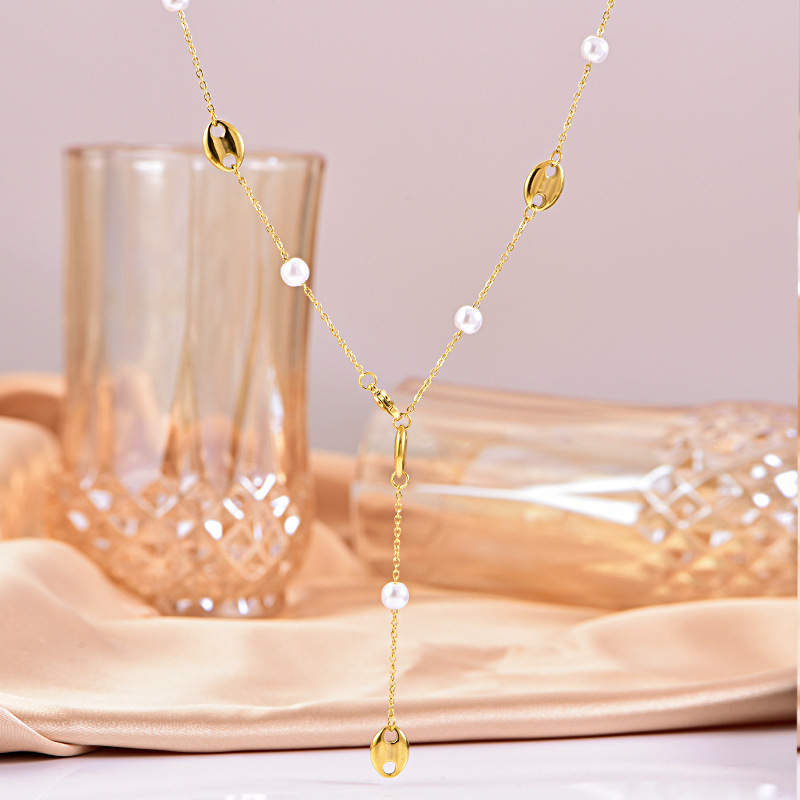 304 Stainless Steel Geometric PVD Coated 18K Real Gold Plated Vintage Style Classic Style Waterproof Non Tarnish Plating Cable Chain Necklace