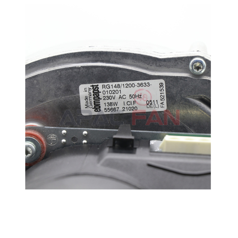 Close-up of the nameplate for technical specifications and authenticity verification