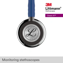 5863 3M Littmann Classic III Stethoscope, Mirror Chestpiece, Navy Blue Tube 27 inch