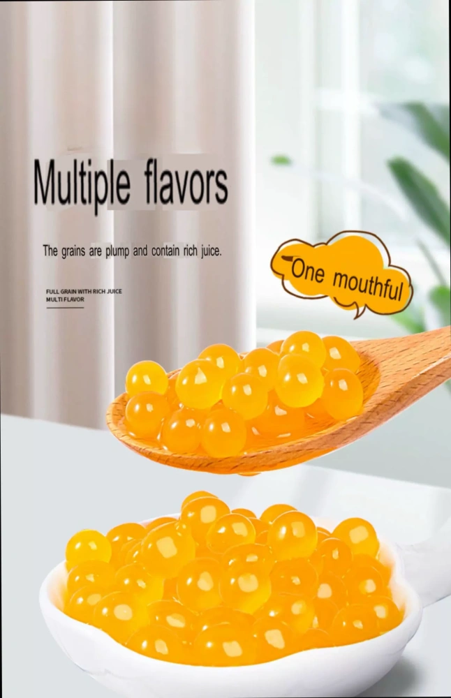 1.3 Kilograms of mango Flavor Burst Popa Pearl Burst Boba 12 Months From Chinese Milk Tea Raw Materials Supplier