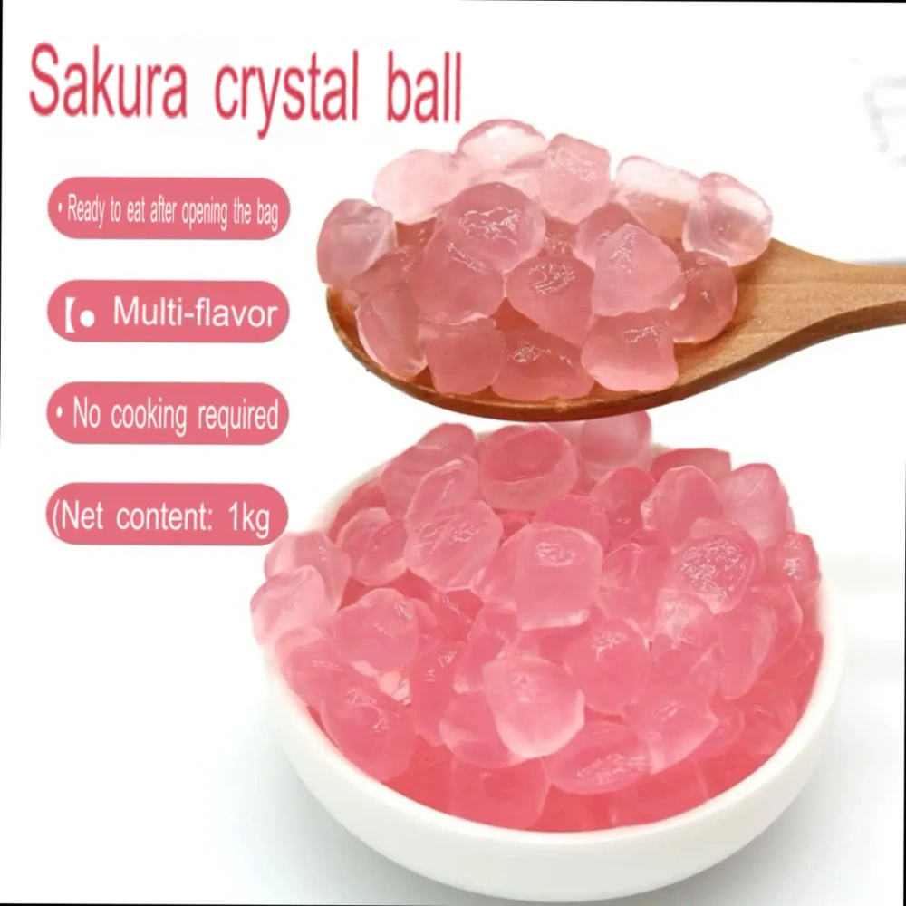 BOBER TEA Wholesale 1 kg Cherry Blossom Flavor Crystal Boba Bubble Tea Bubble Tea