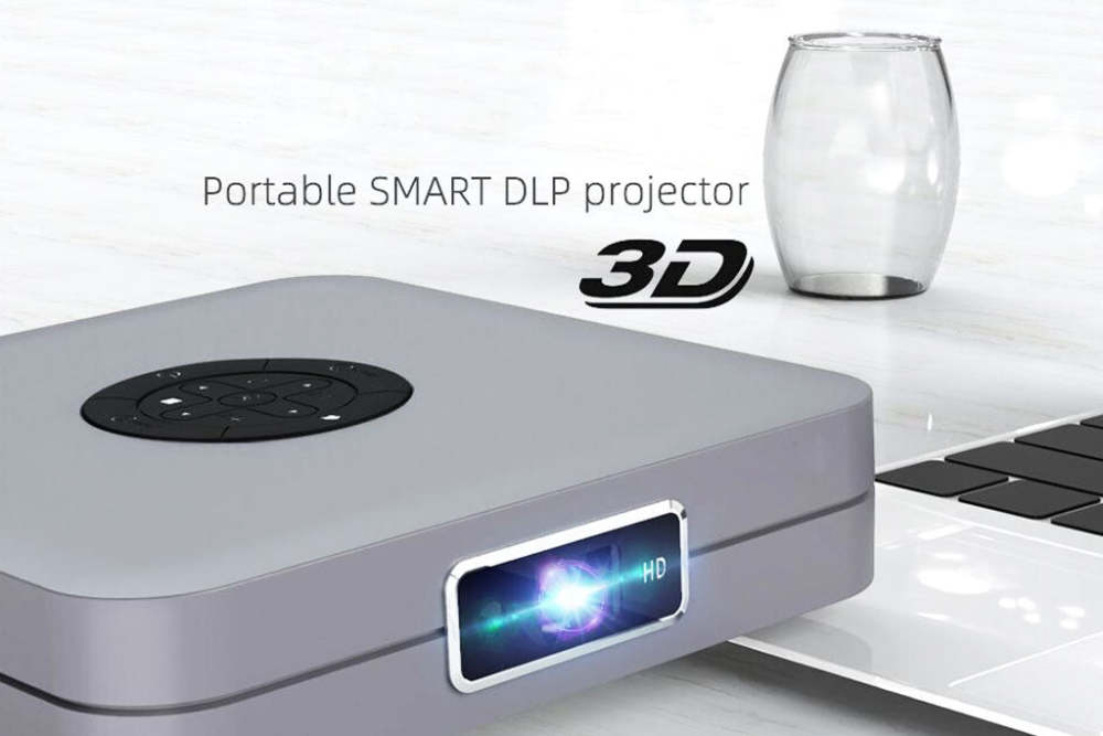 K1 Portable WiFi DLP Projector 400 Ansi Lumens Andriod 7.1 2GB + 32GB 100 Inch Picture