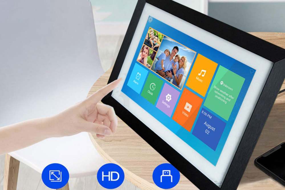 10 inch Smart Photo Frame Cloud Share Photo Auto Rotate Wall Mountable