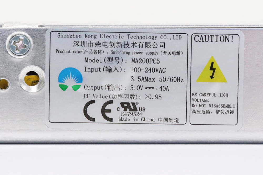 Rong-Electric LED Displays Power Supply MA200PC5 5V40A 200W LED Display Power Supply