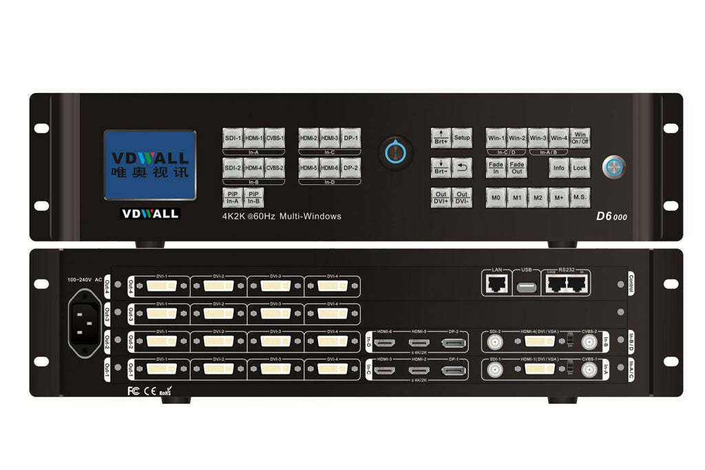 VDWALL D6000 4K Multi-Window Mosaic Processor 60HZ LED Video Wall Splicer
