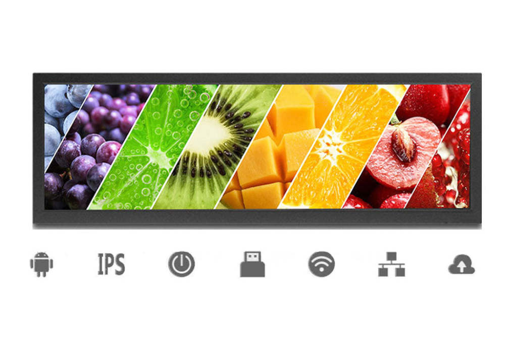 LCD Bar Screen 19/21/24/28/37 inch wall-mounted advertising screen shelf advertising machine