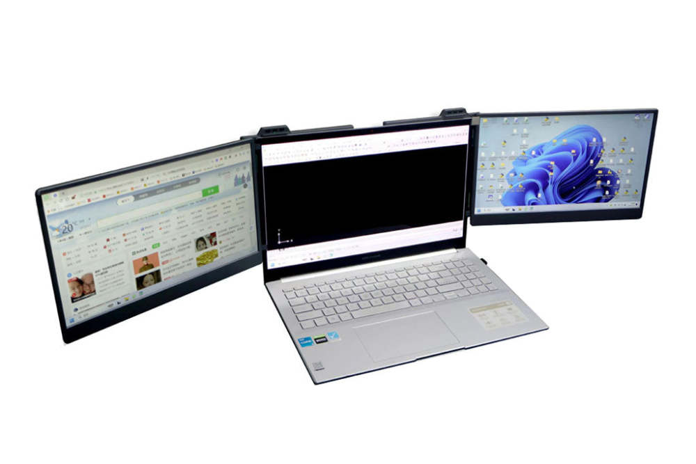15.6 inch Triple Screen Portable Monitor Smart Phone Laptop Secondary Screen External Convenient Display