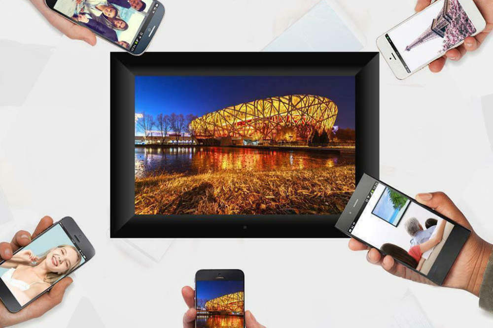 10.1 Inch Digital Photo Frame WiFi Picture Video 16GB Touch Screen Auto Rotate