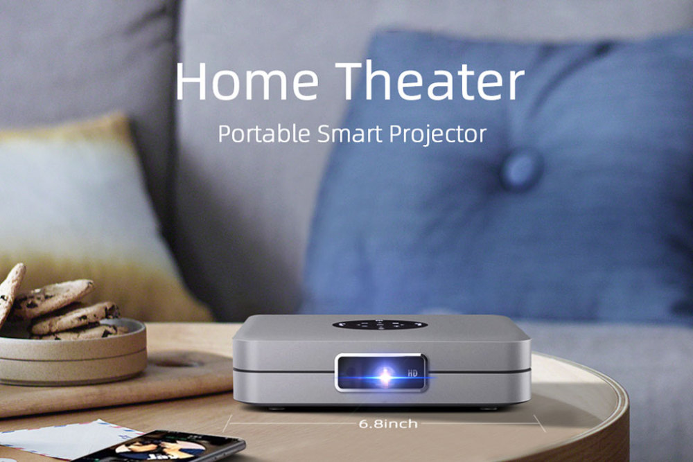 K1 Portable WiFi DLP Projector 400 Ansi Lumens Andriod 7.1 2GB + 32GB 100 Inch Picture