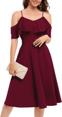 Womens Off Shoulder Summer Wedding Guest Dress Formal Cocktail Prom Graduation Homecoming A-line Midi Dress,Dacheng Garments,Women's Dress – wholesale clothing supplier
