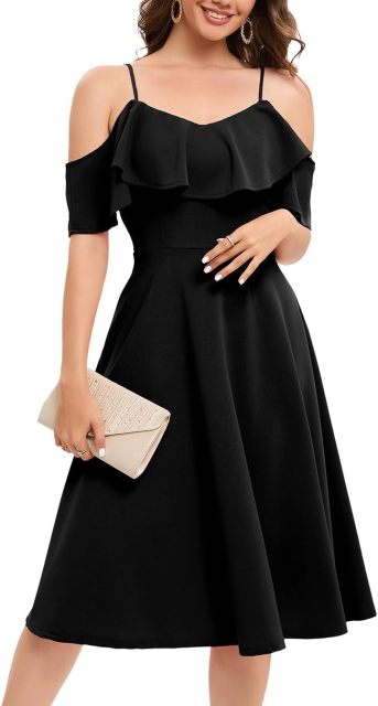 Womens Off Shoulder Summer Wedding Guest Dress Formal Cocktail Prom Graduation Homecoming A-line Midi Dress,Dacheng Garments,Women's Dress – wholesale clothing supplier