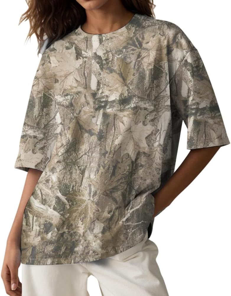 Y2k Camo Oversized Short Sleeve Crew Neck Baggy Shirts Maple Leaf Printed Tshirts Shirts for Women Men,Dacheng Garments,Y2k Camo Oversized Short Sleeve Crew Neck Baggy Shirts Maple Leaf Printed Tshirts Shirts for Women Men